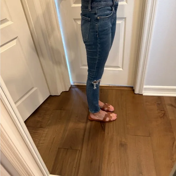 Current/Elliott Women's Distressed Blue Skinny Jeans - Picture 3 of 10